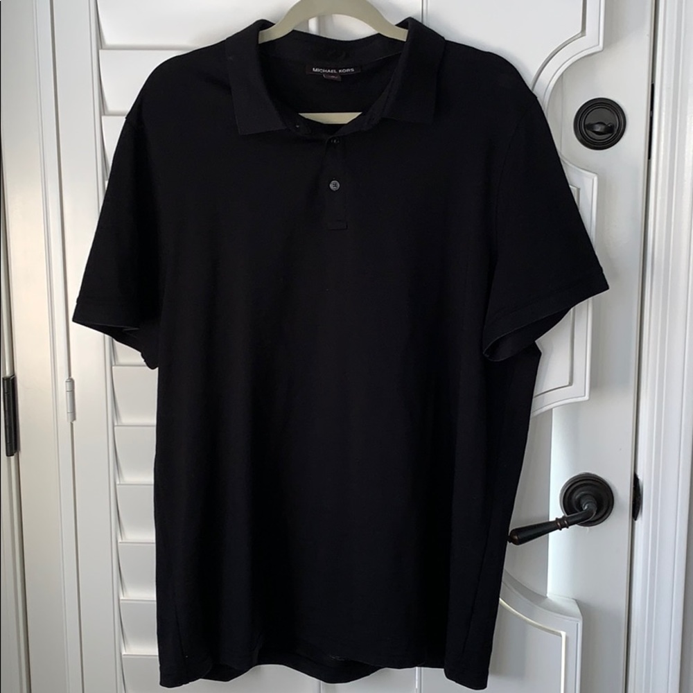 Michael Kors black short sleeved polo shirt